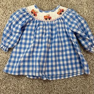 Fire Truck smocked dress